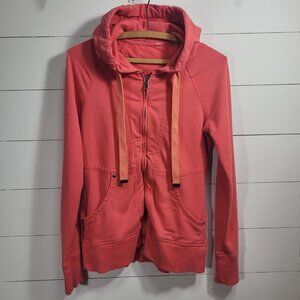 Athleta Hang Loose Hoodie Women's sz XS Full Zip Sweatshirt Coral Jacket